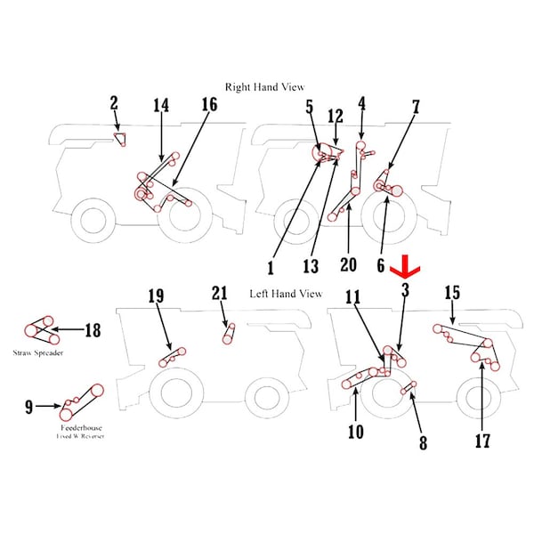 Aftermarket E16774 400 RMP Slow Down Overshot Beater Drive Belt Fits John Deere 9650 COB40-0656 - main